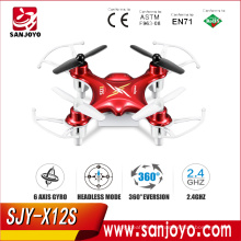 PK CX10 Hot Sale Syma X12S 4CH 6-axis Gyro RC Drones Quadcopter Mini Drone without Camera Indoor Toys,Green,Red Color SJY-X12S